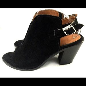 Frye Black Courtney Suede Slingback Mule